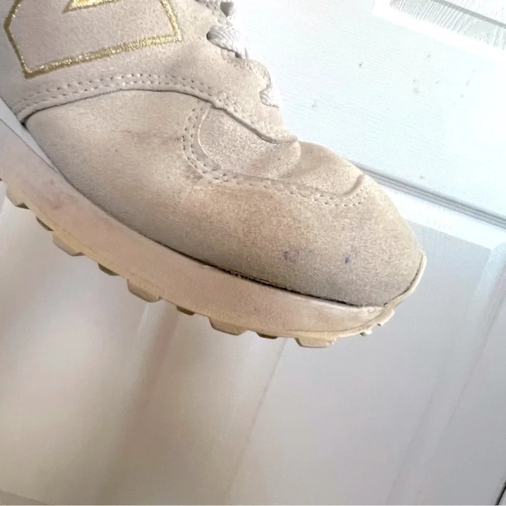 New Balance Sneaker 574 Beige Ivory Shattered Pearl Sneakers - Picture 7 of 8